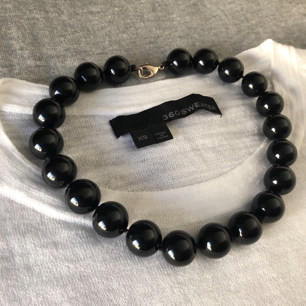 Black Ceramic Beaded Necklace